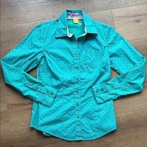 Cinch Western Teal Button-Up Shirt ! Small